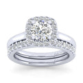 Gabriel & Co. 14k White Gold Contemporary Halo Engagement Ring