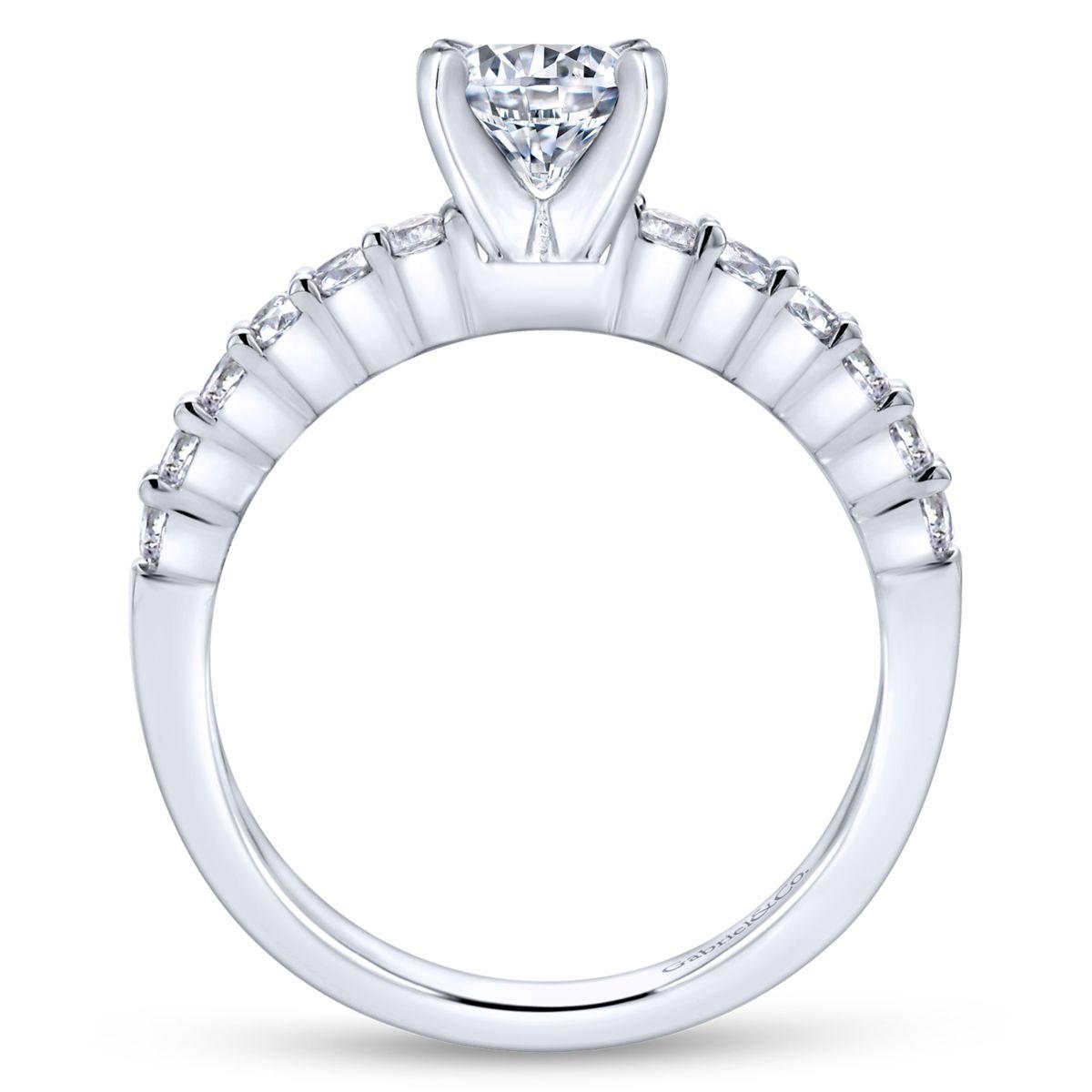 Gabriel & Co. 14k White Gold Contemporary Straight Engagement Ring