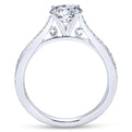 Gabriel & Co. 14k White Gold Victorian Straight Engagement Ring