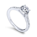 Gabriel & Co. 14k White Gold Victorian Straight Engagement Ring