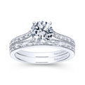 Gabriel & Co. 14k White Gold Victorian Straight Engagement Ring