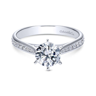 Gabriel & Co. 14k White Gold Contemporary Straight Engagement Ring