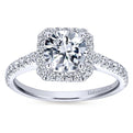 Gabriel & Co. 14k White Gold Contemporary Halo Engagement Ring