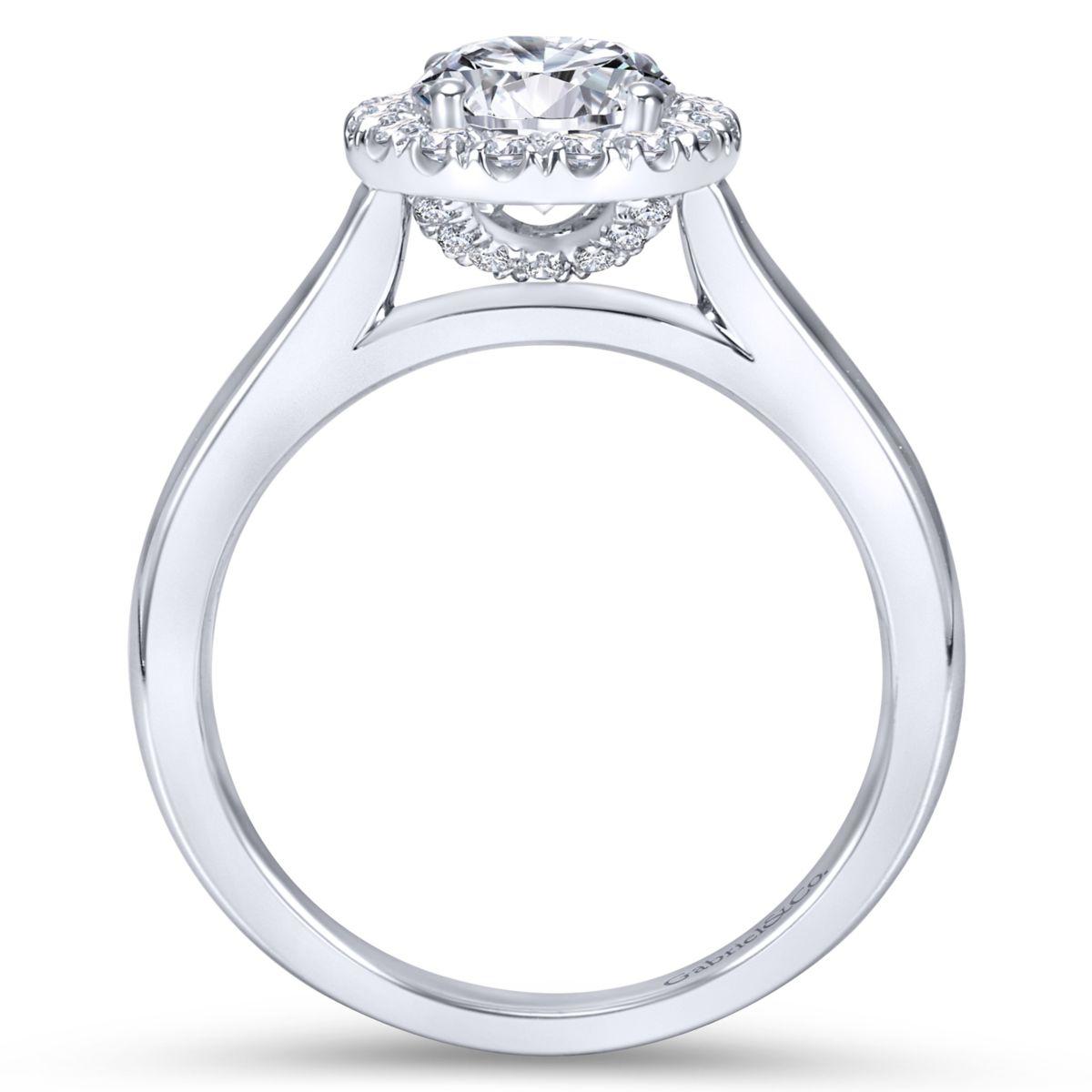 Gabriel & Co. 14k White Gold Contemporary Halo Engagement Ring