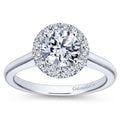 Gabriel & Co. 14k White Gold Contemporary Halo Engagement Ring