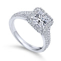 Gabriel & Co. 14k White Gold Contemporary Halo Engagement Ring