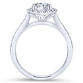 Gabriel & Co. 14k White Gold Victorian Halo Engagement Ring