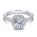 Gabriel & Co. 14k White Gold Contemporary Halo Engagement Ring