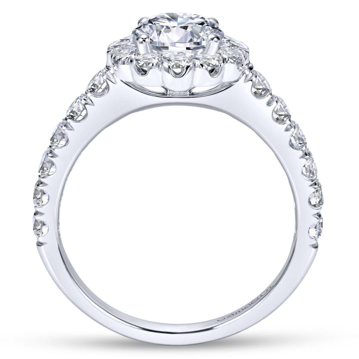 Gabriel & Co. 14k White Gold Contemporary Halo Engagement Ring