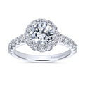 Gabriel & Co. 14k White Gold Contemporary Halo Engagement Ring