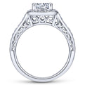 Gabriel & Co. 14k White Gold Victorian Halo Engagement Ring