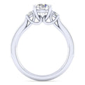 Gabriel & Co. 14k White Gold Contemporary Three Stones Engagement Ring