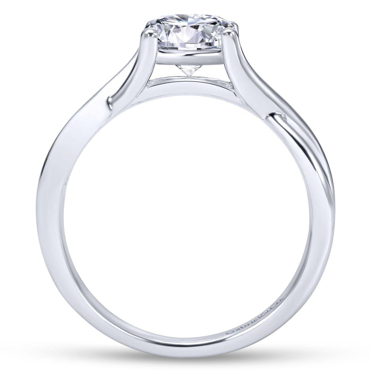 Gabriel & Co. 14k White Gold Contemporary Twisted Engagement Ring