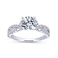 Gabriel & Co. 14k White Gold Contemporary Twisted Engagement Ring