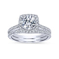 Gabriel & Co. 14k White Gold Contemporary Halo Engagement Ring