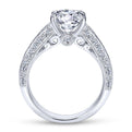 Gabriel & Co. 18k White Gold Victorian Straight Engagement Ring