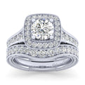 Gabriel & Co. 14k White Gold Victorian Halo Engagement Ring