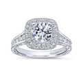 Gabriel & Co. 14k White Gold Victorian Halo Engagement Ring