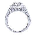 Gabriel & Co. 14k White Gold Victorian Halo Engagement Ring