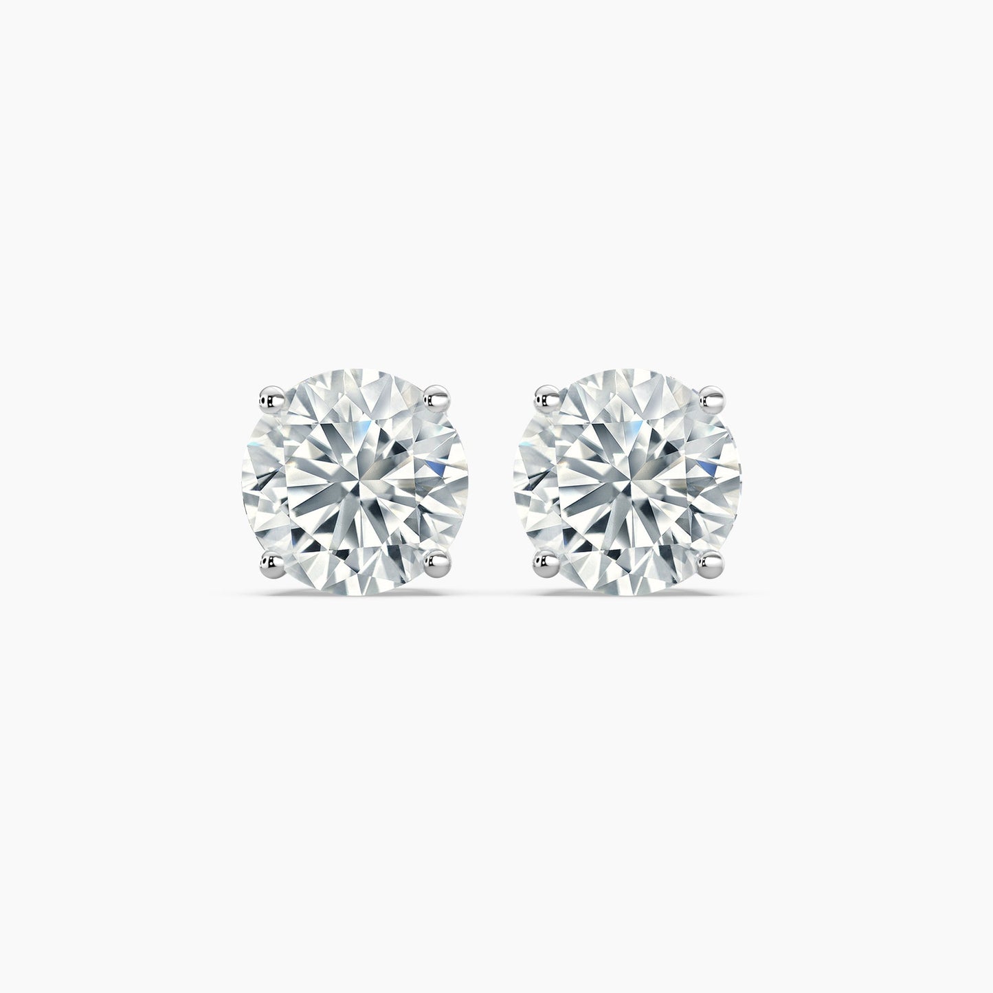 2.06 Carat Natural Studs in 18k White Gold