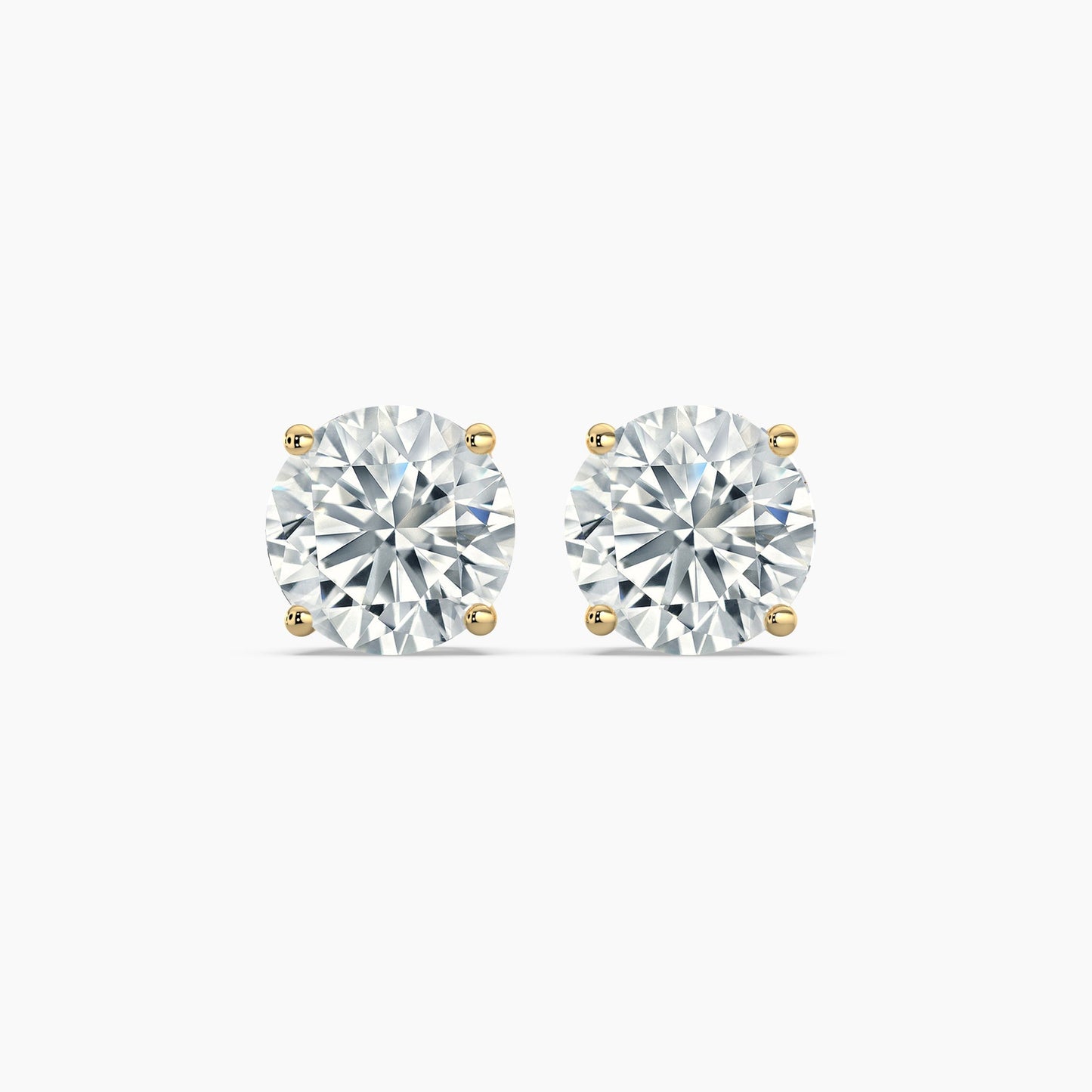 0.5 Carat Lab-Grown Diamond Studs in 14k Yellow Gold