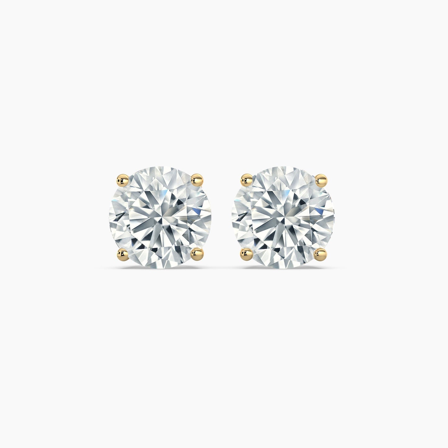 2 Carat Lab-Grown Diamond Studs in 14k Yellow Gold