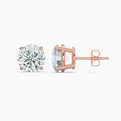 4 Carat Lab-Grown Diamond Studs in 14k Rose Gold