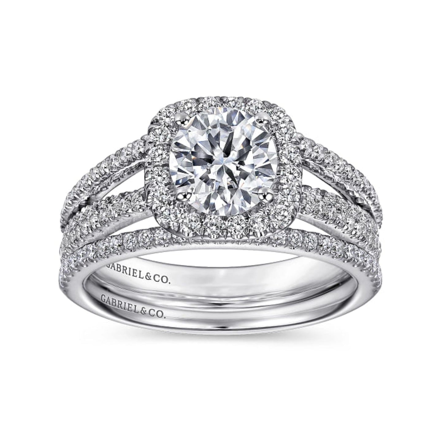 Gabriel & Co."Hillary" Halo Diamond Engagement Ring