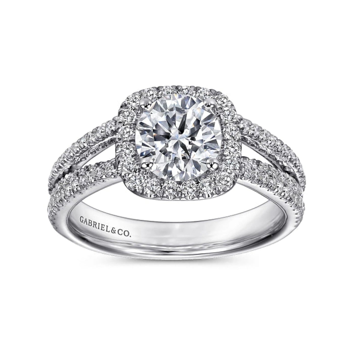 Gabriel & Co."Hillary" Halo Diamond Engagement Ring