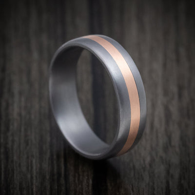 Tantalum and 14K Rose Gold Inlay Men's Ring