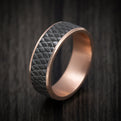 14K Gold and Tantalum Fish Scale Pattern Textured Ring