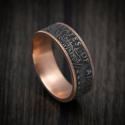 14K Gold and Tantalum Kennedy Half Dollar Design Ring