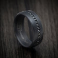 Darkened Tantalum Band With 20 Black Diamonds Chanel Set Partway Around Custom Made Men's Ring