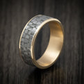 14K Gold And Tantalum Basketweave Texture Men's Ring