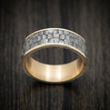 14K Gold And Tantalum Basketweave Texture Men's Ring