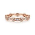 14K Rose Gold Geometric Stackable Diamond Ring