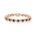 14K Rose Gold Contoured Marquise Station Black Diamond Stackable Ring