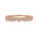 14K Rose Gold Geometric Diamond Stackable Ring