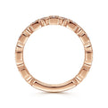 14K Rose Gold Geometric Diamond Stackable Ring