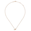 14K Rose Gold Diamond Leaf Pendant Necklace