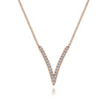 14K Rose Gold Diamond Chevron Necklace