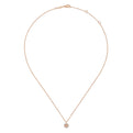 14K Rose Gold Hexagonal Halo Morganite and Diamond Pendant Necklace