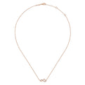 14K Rose Gold Diamond Infinity Heart Pendant Necklace