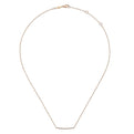 14K Rose Gold Curved Pavé Diamond Bar Necklace