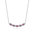 14K White Gold Diamond and Ruby Necklace