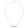 14K White Gold Diamond and Ruby Necklace