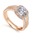 Gabriel & Co."Hillary" Halo Diamond Engagement Ring