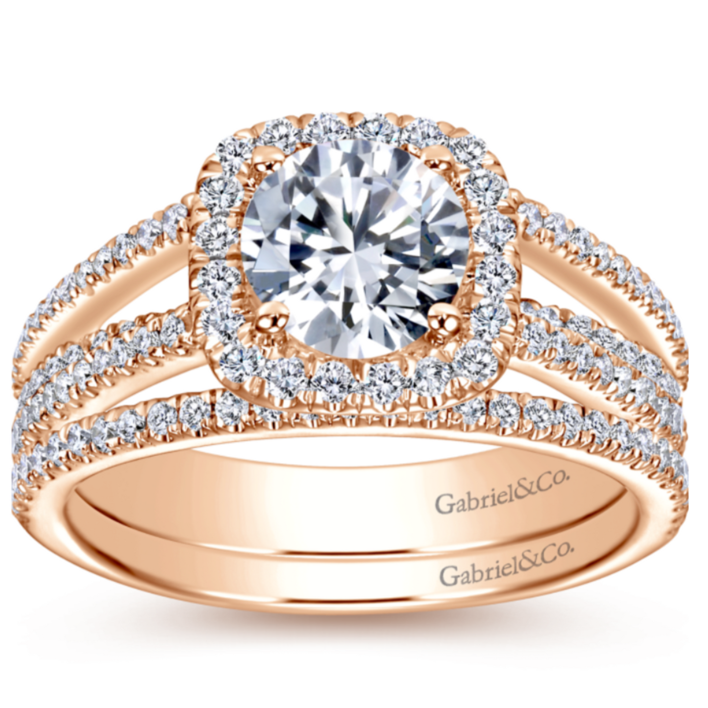 Gabriel & Co."Hillary" Halo Diamond Engagement Ring