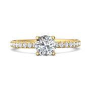 FlyerFit Micropave 14K Yellow Gold Engagement Ring