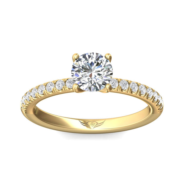 FlyerFit Micropave 14K Yellow Gold Engagement Ring